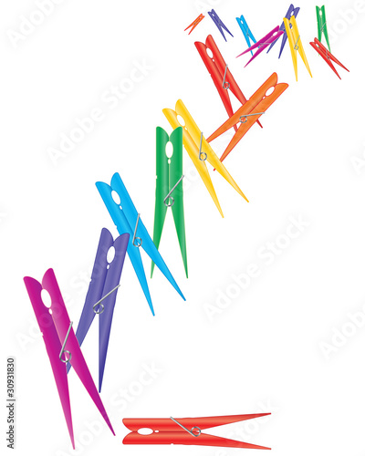 colorful pegs