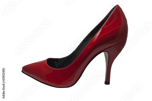 Zapato rojo de charol photo