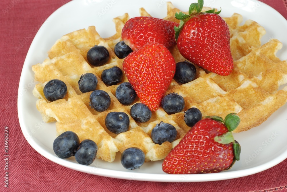 Belgian waffle with berries Belgian waffle with berries