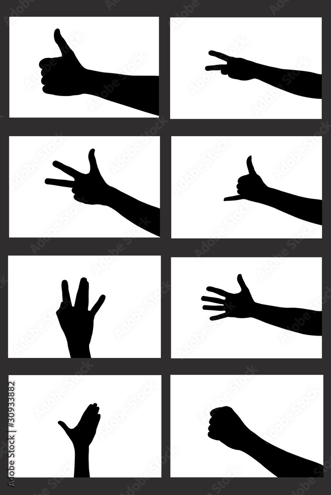 Hands collage isolated