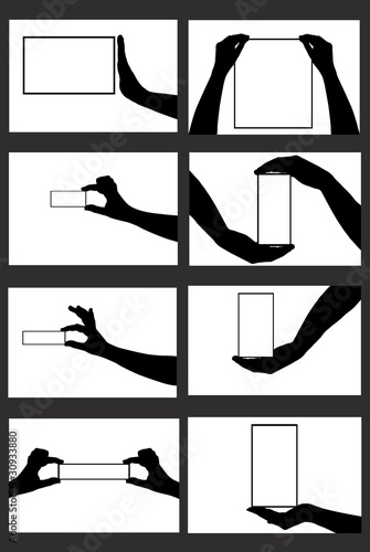 Hands holding sign isolated