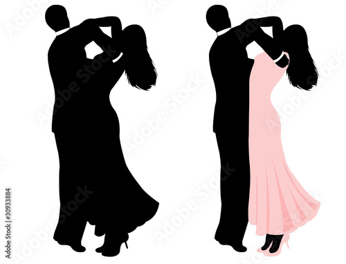 Illustration of a couple dancing
