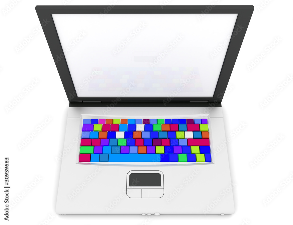 Computer Keyboard In Rainbow colors Computer Keyboard In Rainbow colors