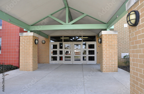 modern school entrance