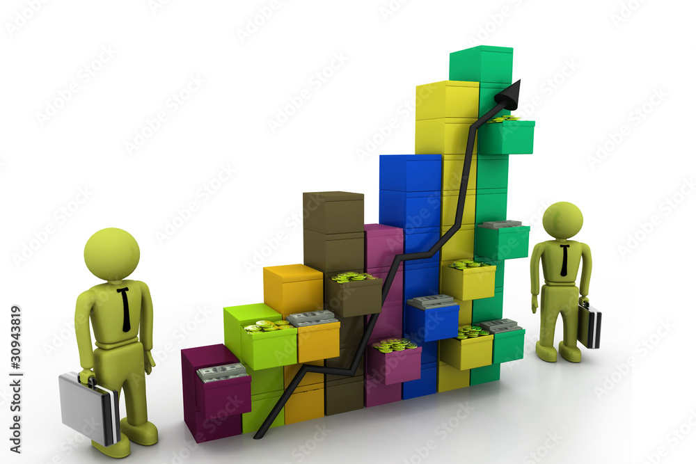 Financial graph and economy Financial graph and economy