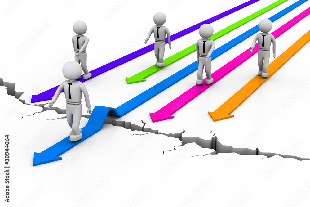 Overcoming crisis with business people Overcoming crisis with business people