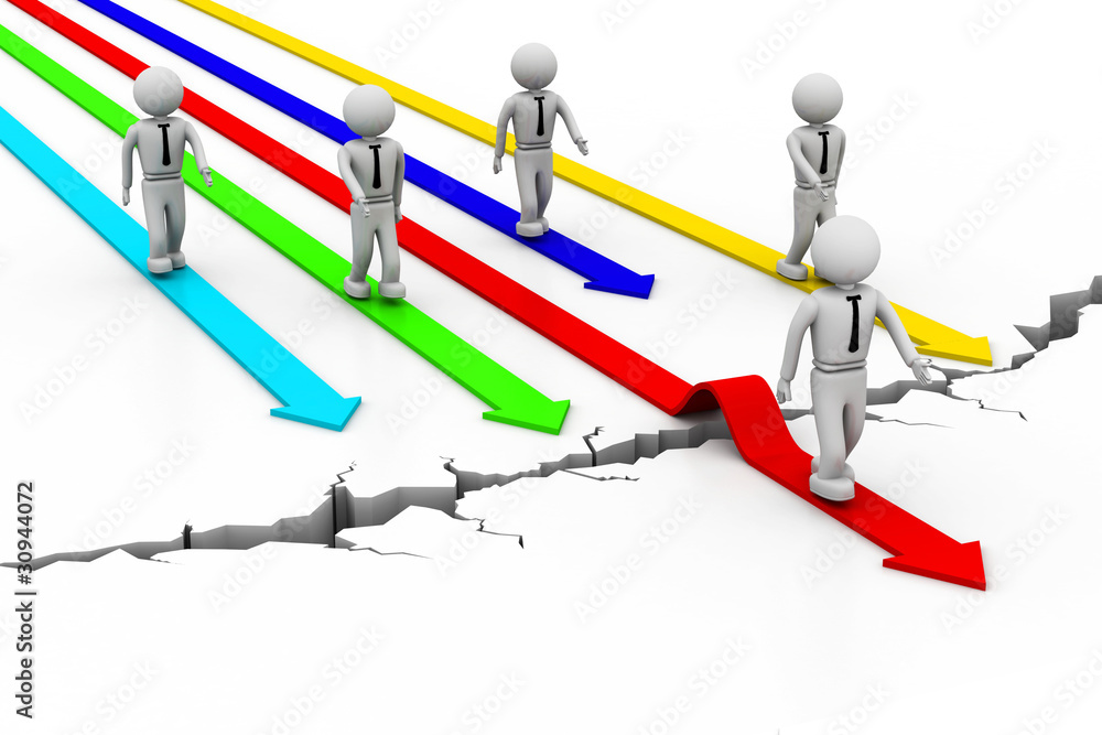 Overcoming crisis with business people Overcoming crisis with business people