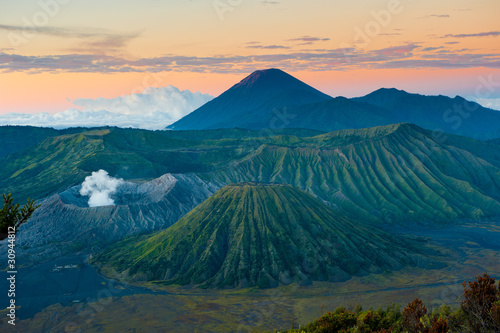 Bromo volcano at sunrise  Java  Indonesia