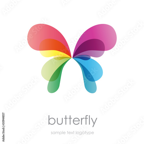 Logo rainbow butterfly  # Vector