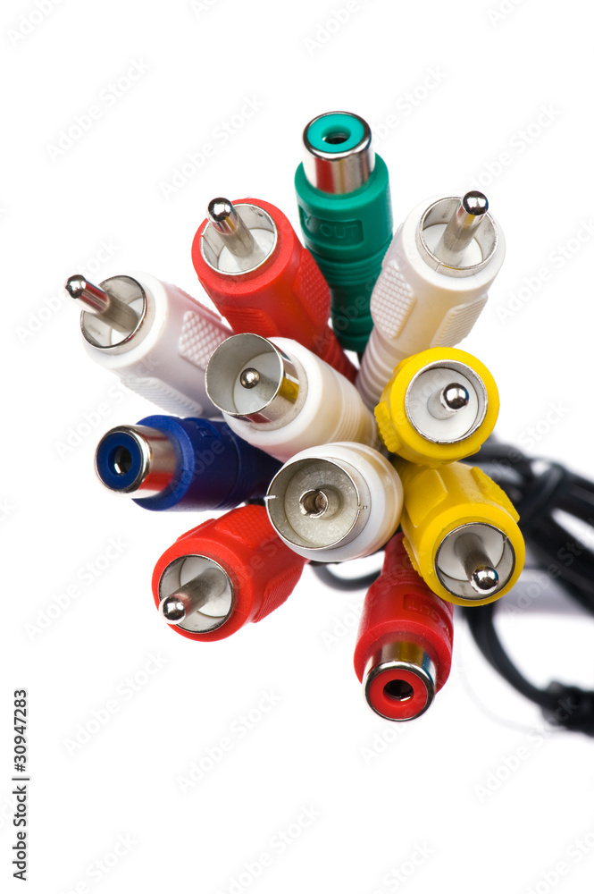 rca connector on white rca connector on white