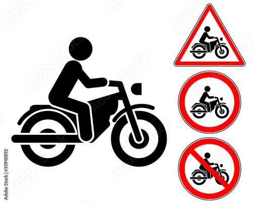 Motorist pictogram warning and prohibition signs