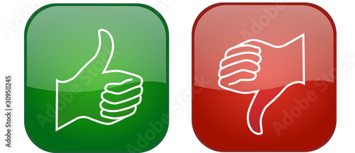 Thumb up and thumb down icons