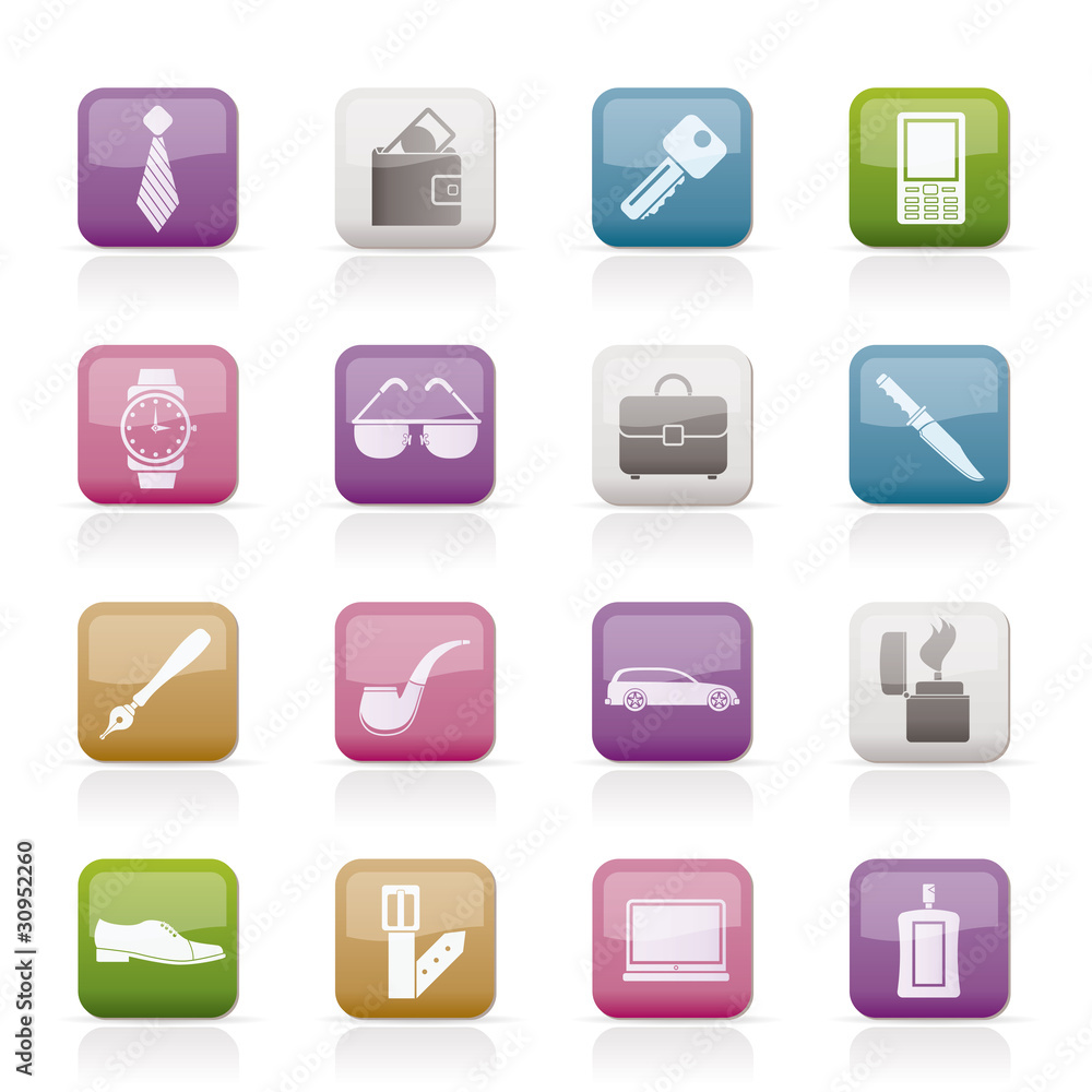 man Accessories icons and objects- vector illustration man Accessories icons and objects- vector illustration