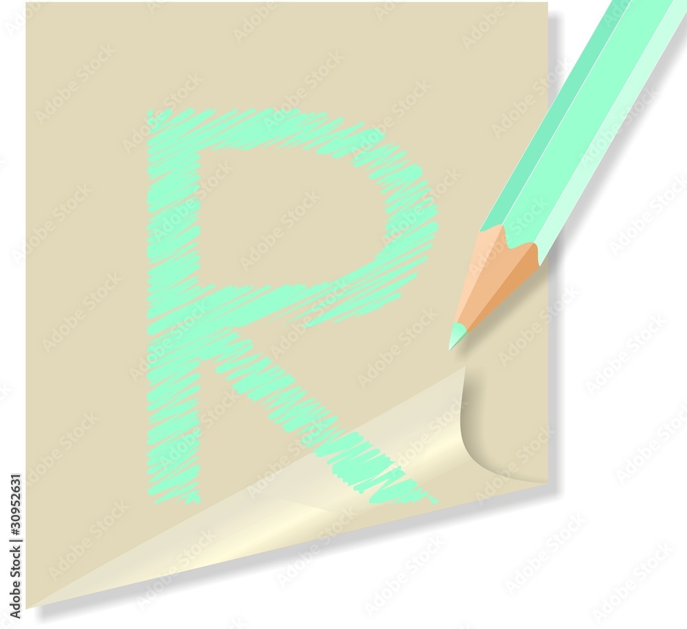 Post it con lettera R, in vettoriale Post it con lettera R, in vettoriale