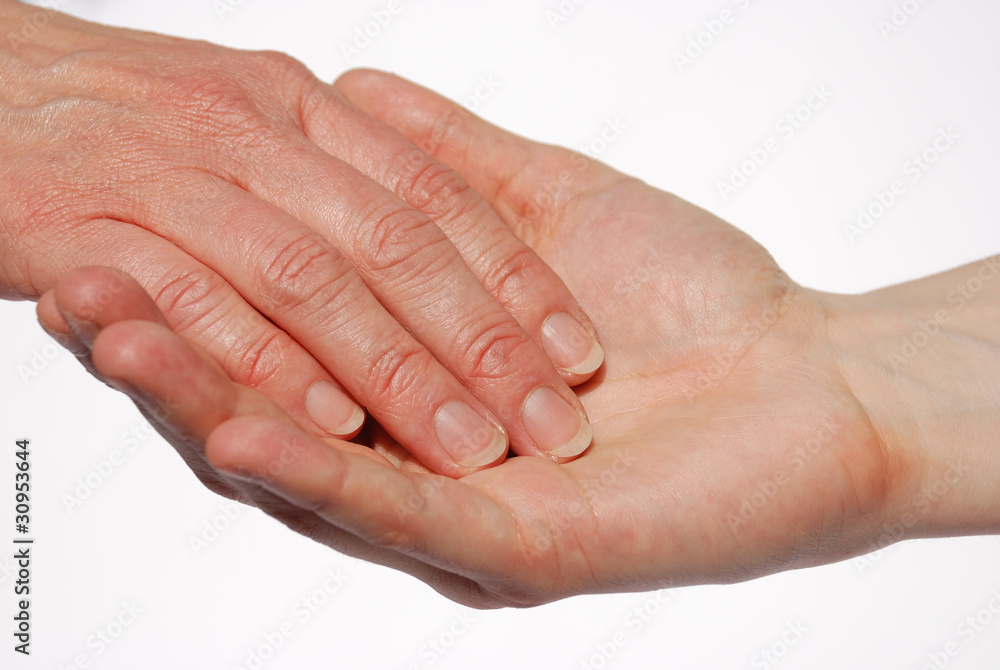 Eine Hand unterstützt eine andere Eine Hand unterstützt eine andere