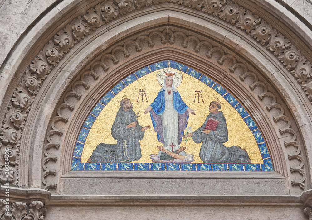 Mosaic religious scene on a church
