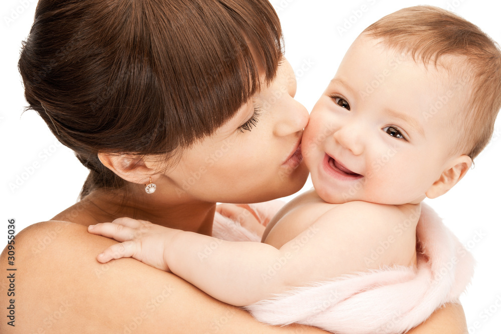happy mother with adorable baby happy mother with adorable baby