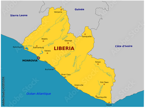 Carte du Liberia photo