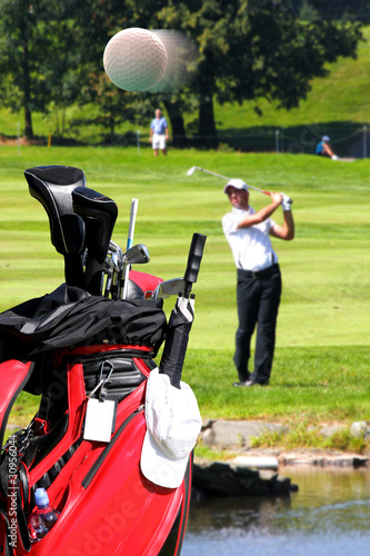 Man playing golf