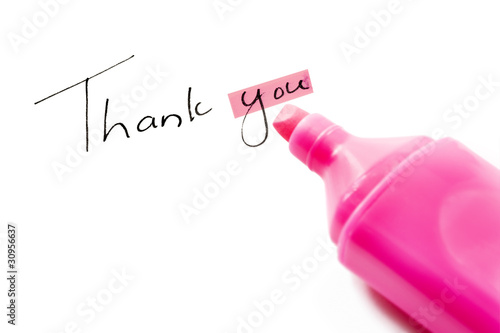 Thank you with hightlighter pen