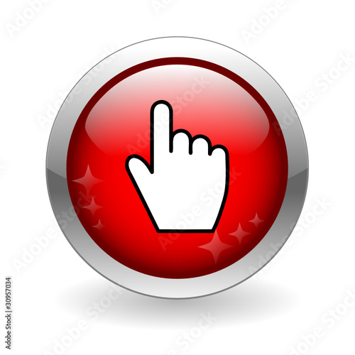 CLICK HERE Web Button (mouse cursor internet connection icon)