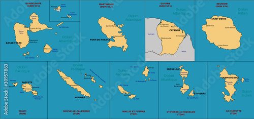 Carte des DOM et TOM photo