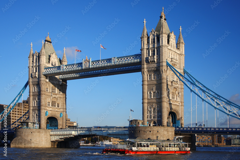 Tower Bridge in sunny day,  London, UK