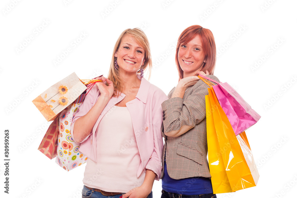 Two Girls With Shopping Bags
