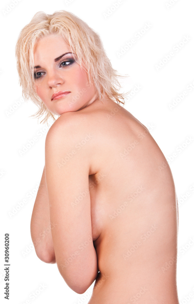 Obraz premium Lovely attractive woman with fabric