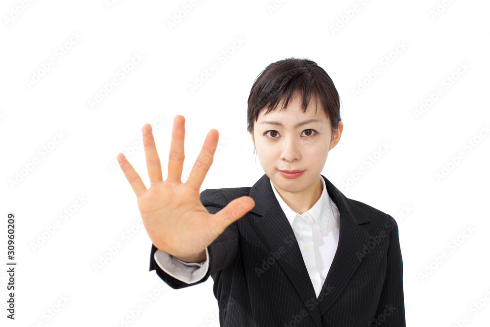制止する女性 制止する女性