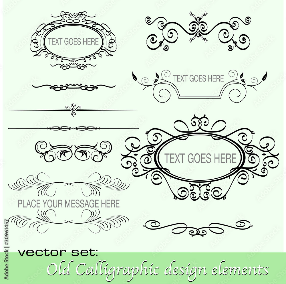 Old Calligraphic design elements