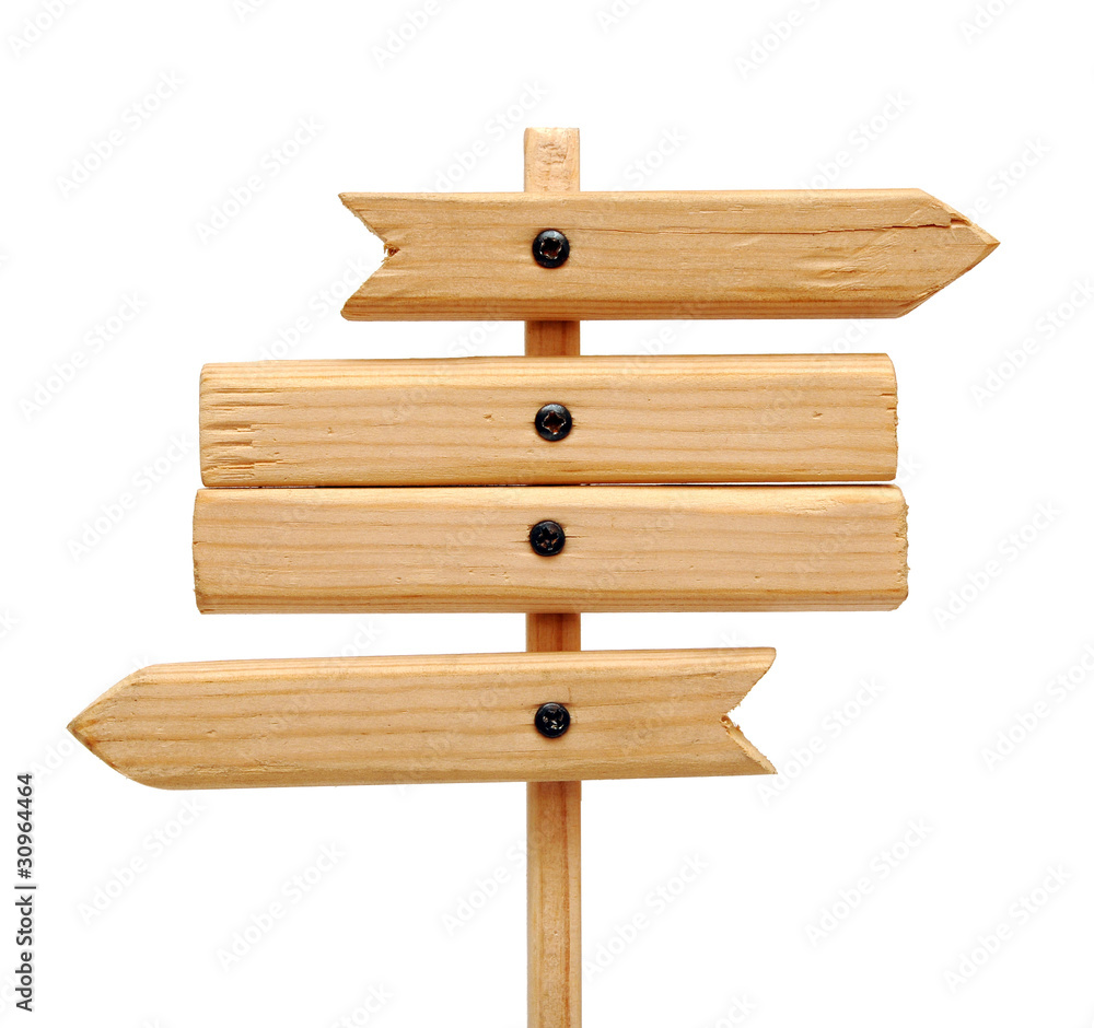 wooden arrows road sign isolated on white wooden arrows road sign isolated on white