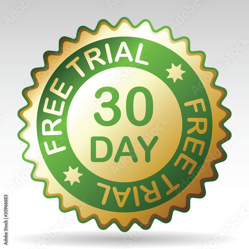 30 day free trial label,  vector EPS 8