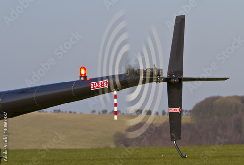 Fast spinning helicopter tail rotor