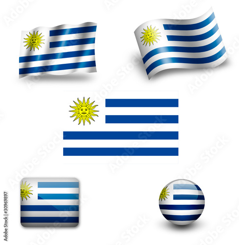 uruguay flag icon set