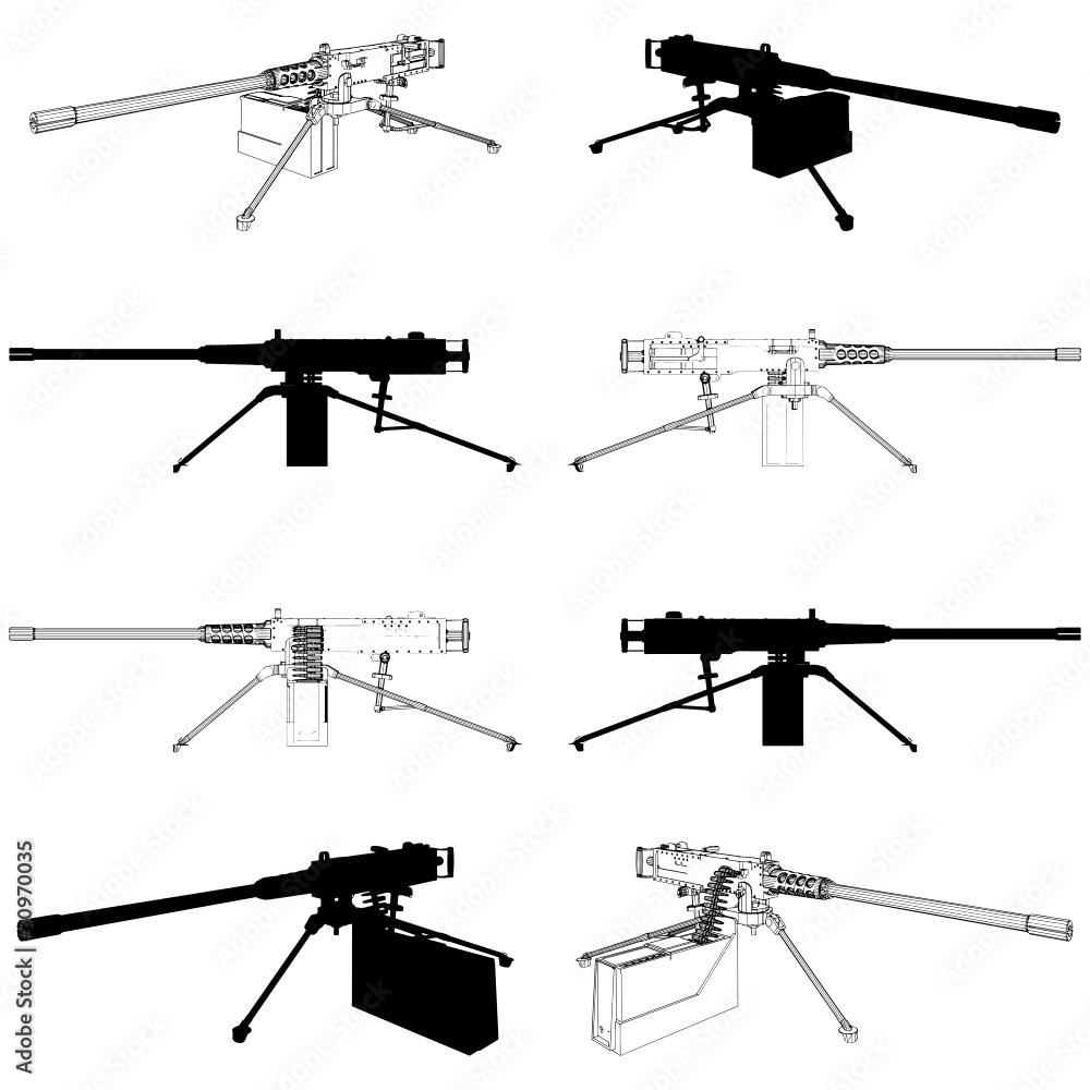 Valokuva Browning Machine Gun Vector 02