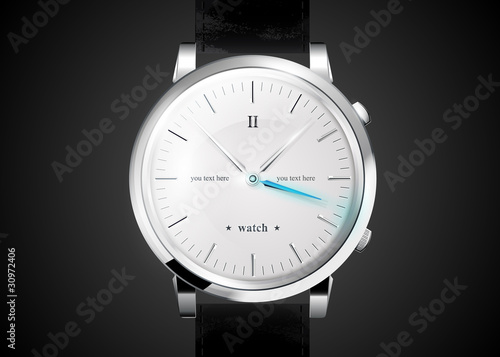 watches an icon with the clock face. EPS10, transparency