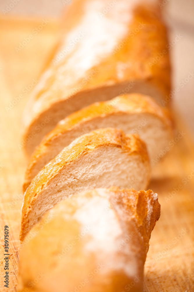 Piece of healthy and gourmet baguette Piece of healthy and gourmet baguette