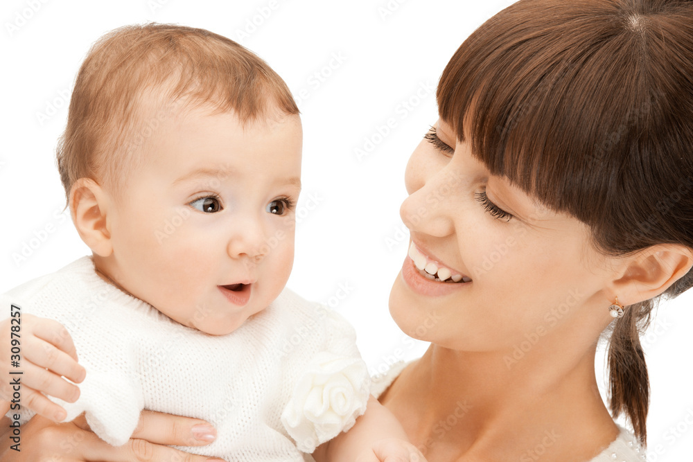happy mother with adorable baby happy mother with adorable baby