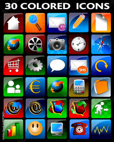 icone web, glossy, applicazioni