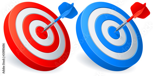 Two targets for darts game.