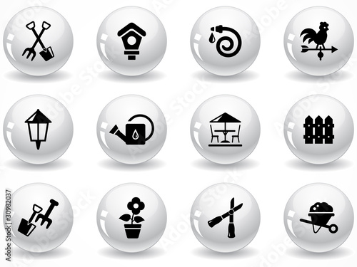 Glossy grey buttons