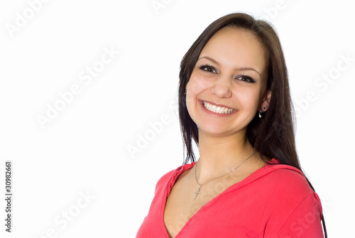 beautiful girl in the red