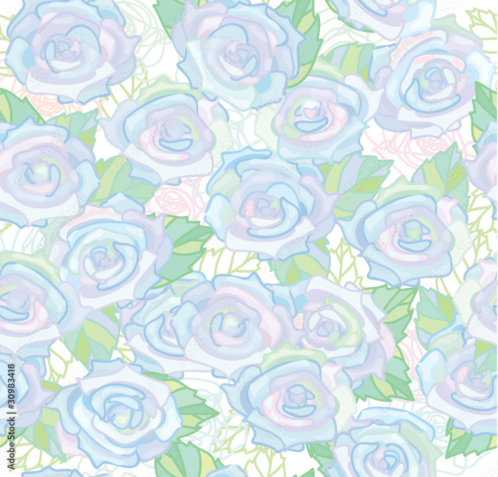 Seamless pattern of white roses. Seamless pattern of white roses.