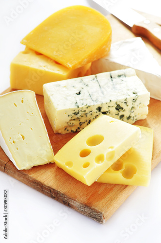 Assortment of cheese on a platter