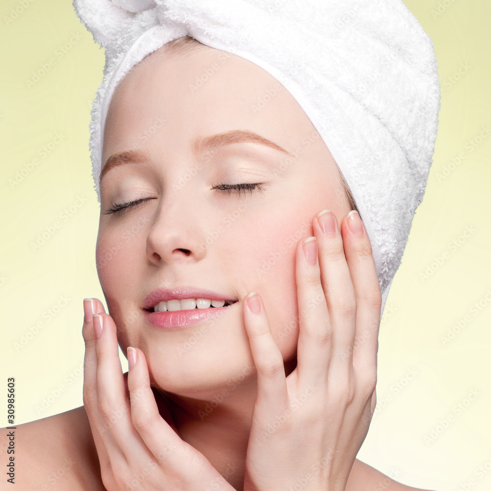 Close-up portrait of woman with perfect health skin Close-up portrait of woman with perfect health skin