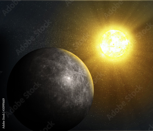 Sun rising over Mercury