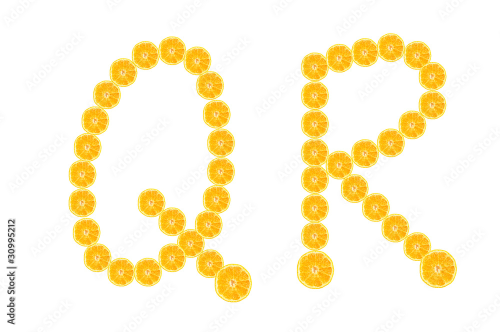 Alphabet made by orange Alphabet made by orange