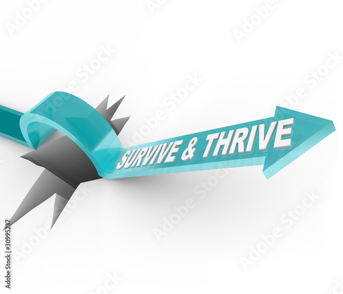 Canvas-taulu Survive and Thrive - Arrow Jumps Over Hole