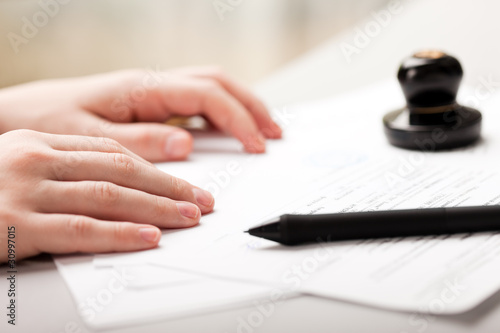 Pen writing business document